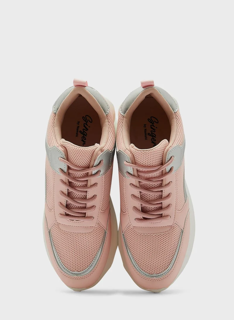Ginger Metallic Patch Sneaker