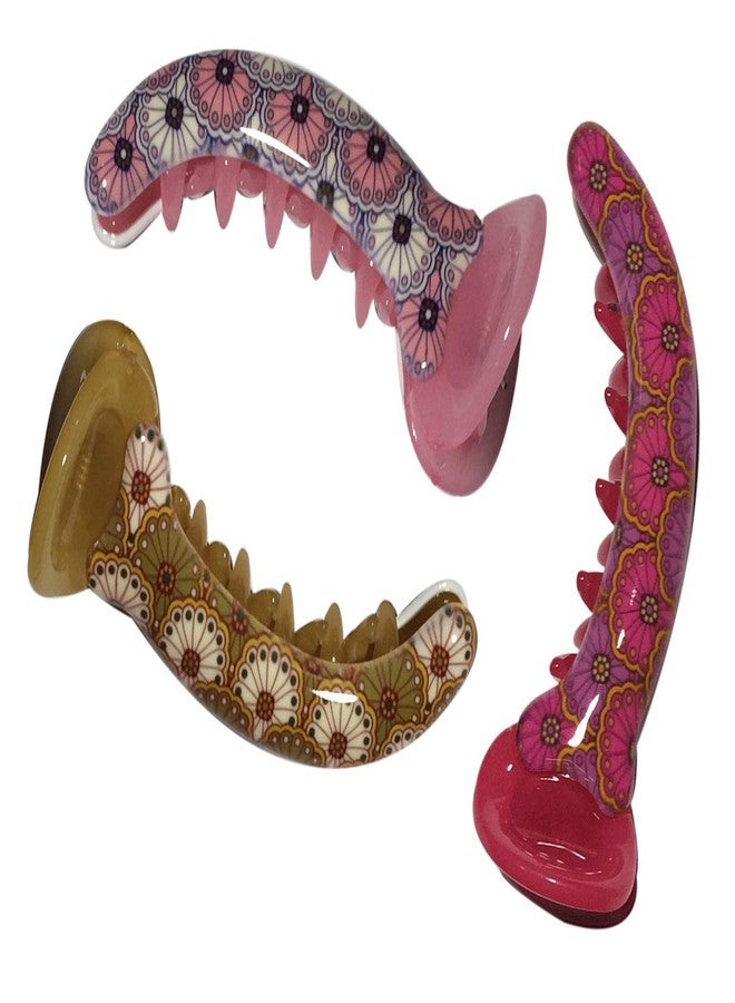 Nat Hair Mirchi Claw/Banna Clip for Women (Multicolour, pack of 3) - Image 1