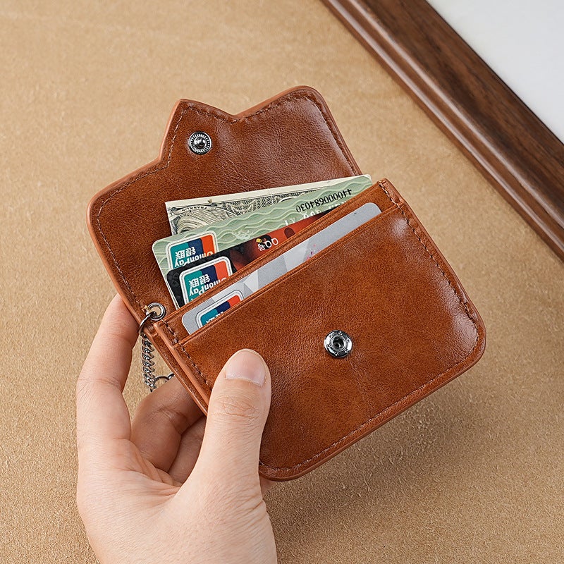 Elon New Compact And Exquisite Fashion Love Card Bag Macaron Cute Girl Card Holder Leather Card Holder - Image 4