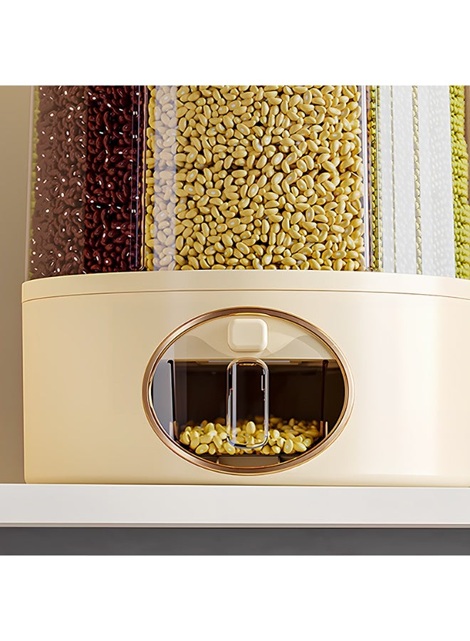 ايست من نون حاوية تخزين الحبوب مع موزع، دوران 360° لتصريف الطعام بخاصية الإخراج بنقرة واحدة، حاوية تخزين الأرز الدائرية للمكونات الصغيرة، الفاصوليا، الأرز - Image 4