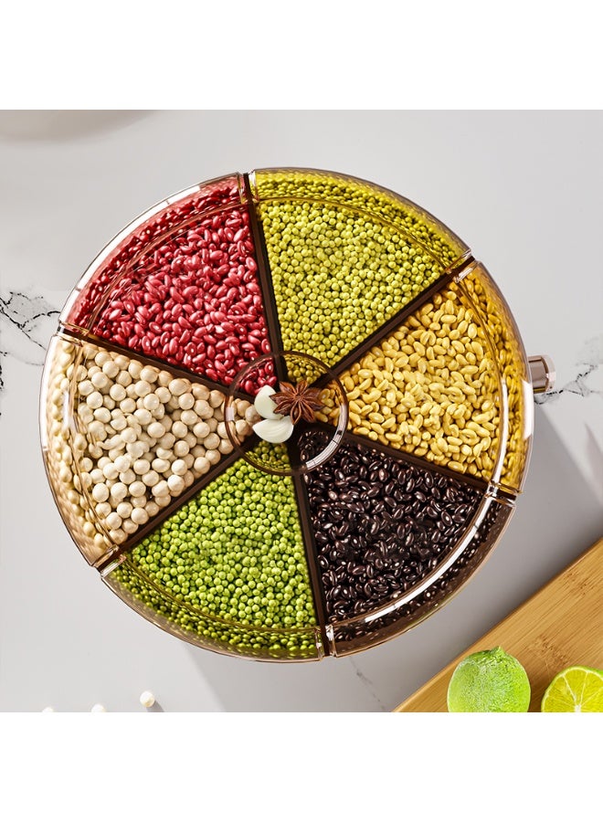 ايست من نون حاوية تخزين الحبوب مع موزع، دوران 360° لتصريف الطعام بخاصية الإخراج بنقرة واحدة، حاوية تخزين الأرز الدائرية للمكونات الصغيرة، الفاصوليا، الأرز - Image 3