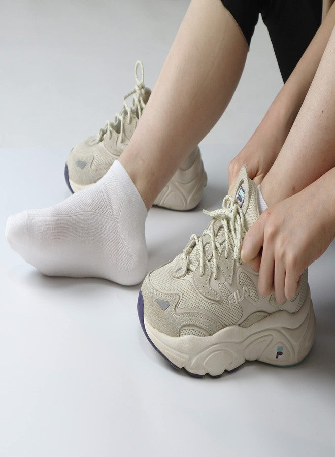 SERISIMPLE Women Ankle Soft Ultra Thin Mesh Beathable Viscose Bamboo Anti Odor Summer Cool Socks Low Cut Sock 5 Pairs,4-8/9-11(White, Large) - Image 5