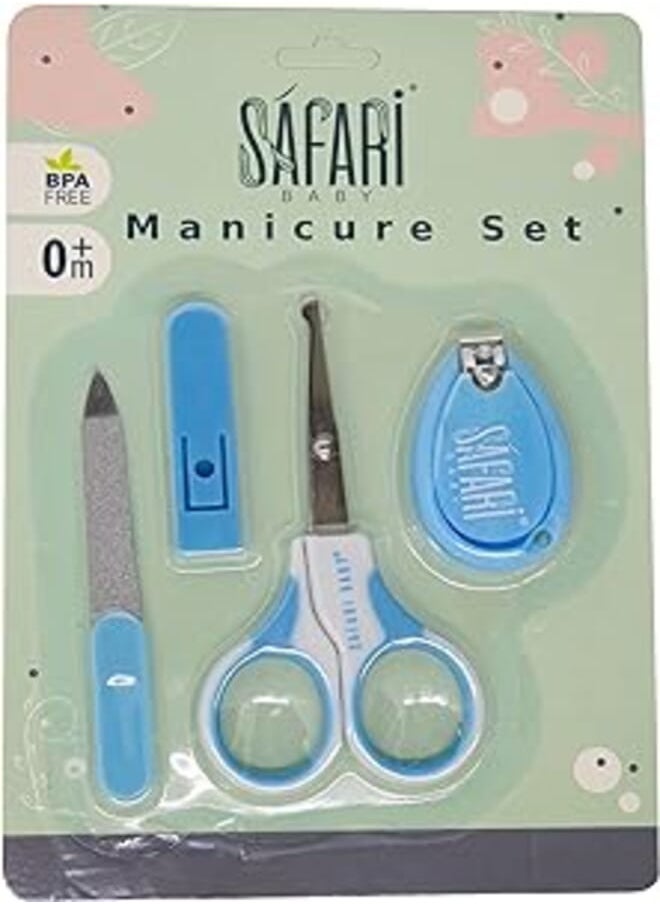 Safari Safari baby nail care kit scissor, clippers and nail file blue 4 piece 
