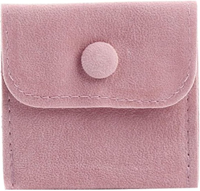 Hsiwto Pack of 10 Velvet Jewelry Pouch Storage Bags Portable Jewelry Gift Bag With Snap Button, Small Pink - Image 3
