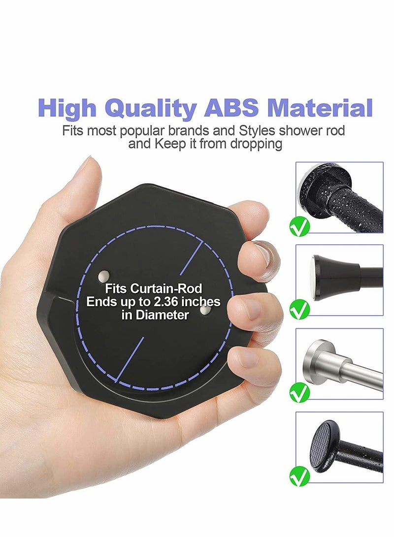 Shower Curtain Rod Holder 2PCS Adhesive Shower Rod Wall Mount Holder for Wall/Bathroom No Drilling Stick On Black (Shower Curtain Rod Not Included)  - Image 3