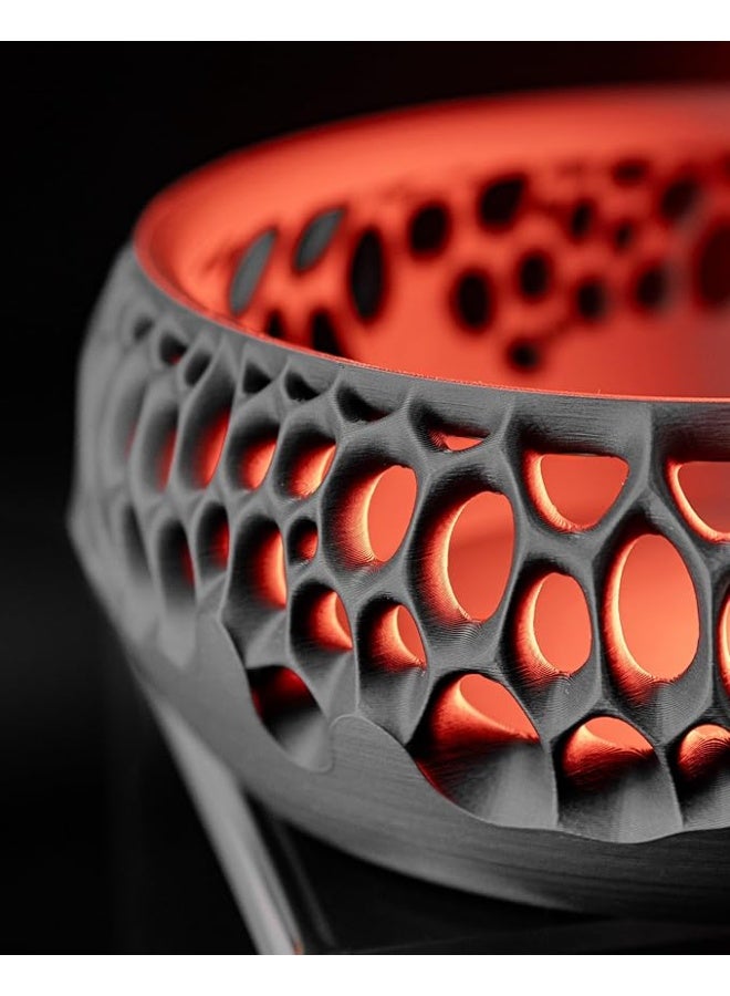 وعاء فيروس مزخرف - وعاء فاكهة بتصميم هندسي مجوف عصري، قطعة مركزية متعددة الأغراض لغرفة المعيشة وطاولة الطعام والمطبخ والمكتب - متوفر بأربعة ألوان (أسود) - Image 5