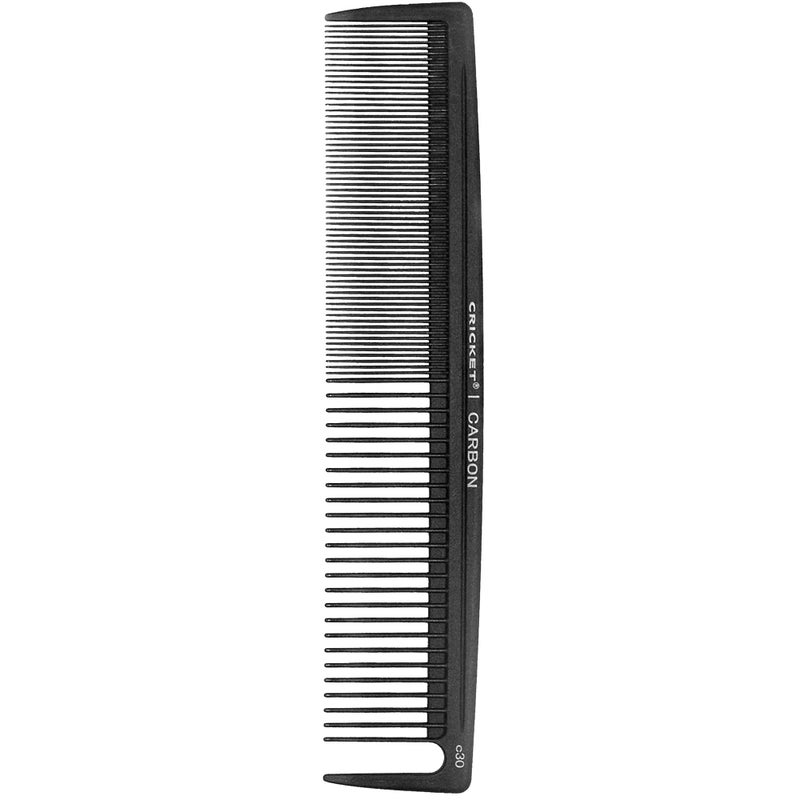 Cricket C30 Professional Hair Stylist Power Carbon Comb - Heat-Resistant, Anti-Static, Seamless Teeth for Detangling and Styling, Dual-Function Fine & Wide Tooth Design with Sectioning Pick - Black - Image 1