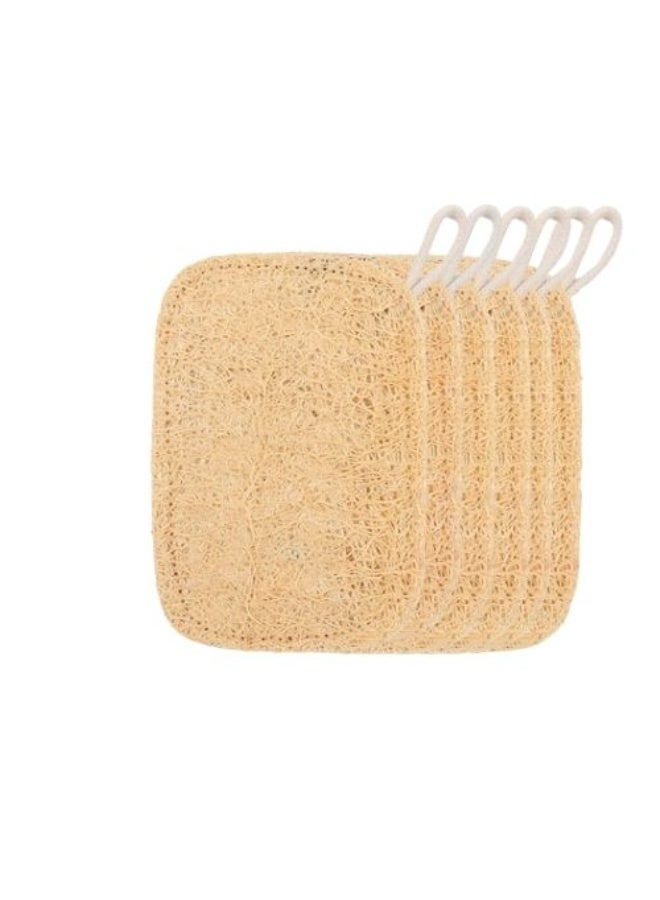 6pcs Natural Loofah Exfoliating Sponge | Multi-Purpose | Btah for Shower Scrubbing, Spa Beauty and Kithcen Cleaning (7*11cm) - Image 1