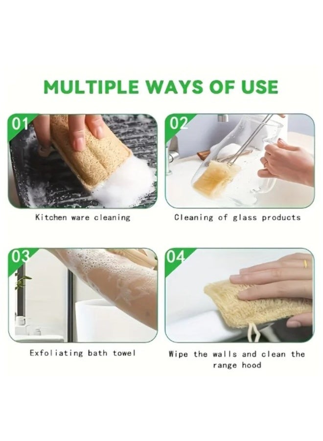 6pcs Natural Loofah Exfoliating Sponge | Multi-Purpose | Btah for Shower Scrubbing, Spa Beauty and Kithcen Cleaning (7*11cm) - Image 3