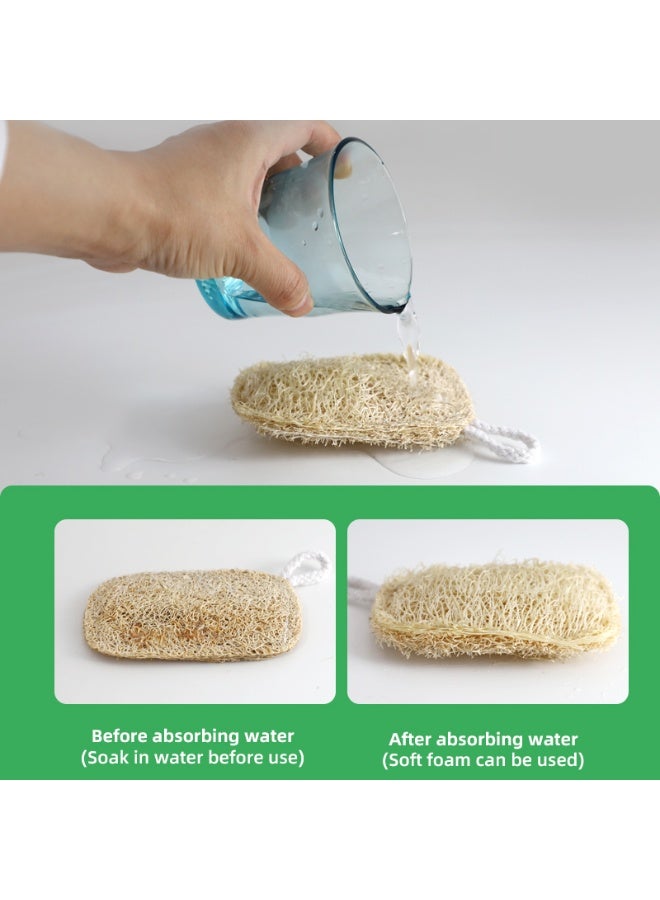 6pcs Natural Loofah Exfoliating Sponge | Multi-Purpose | Btah for Shower Scrubbing, Spa Beauty and Kithcen Cleaning (7*11cm) - Image 4
