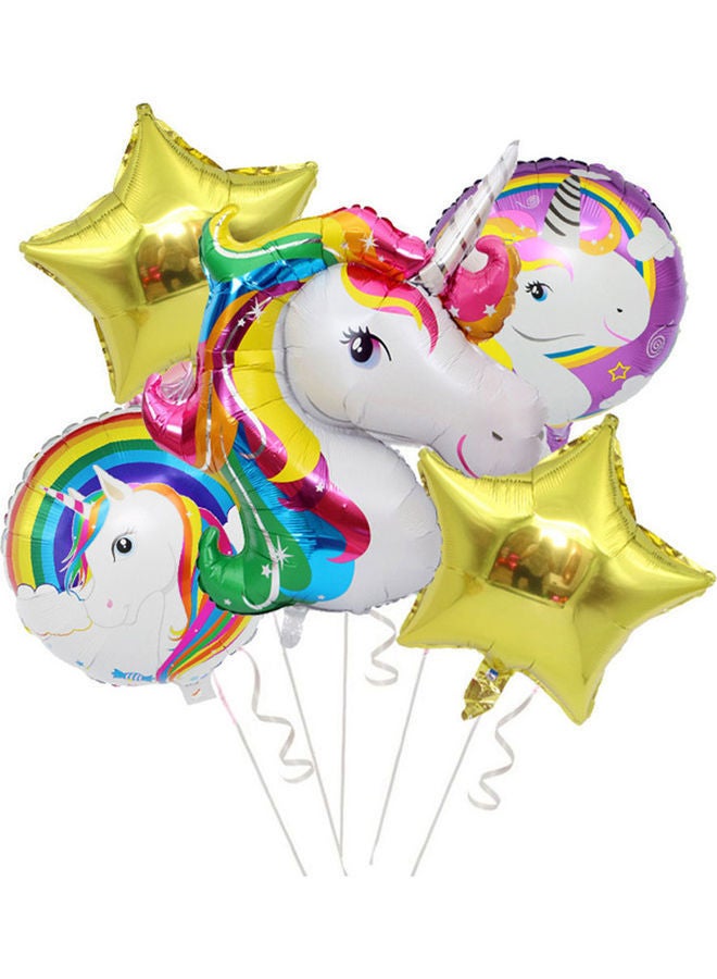NIBEMINENT 5-Piece Unicorn Birthday Aluminum Balloon Package - Image 1