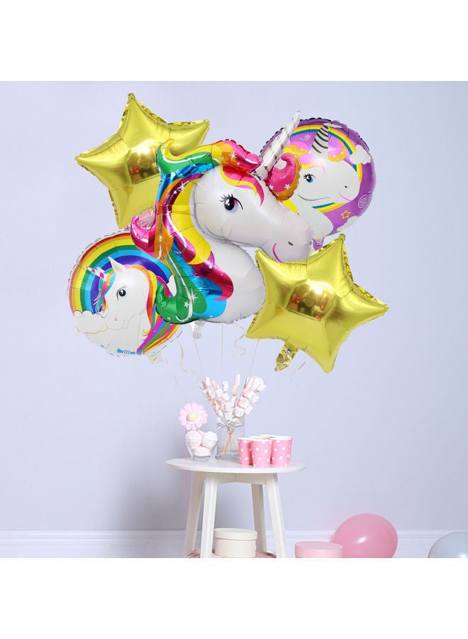 NIBEMINENT 5-Piece Unicorn Birthday Aluminum Balloon Package - Image 3