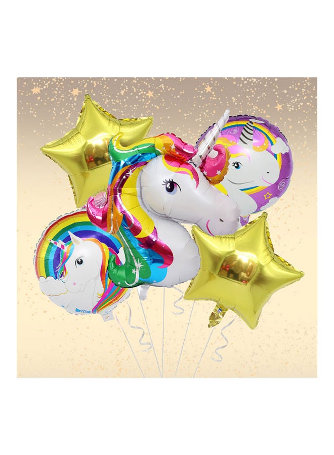 NIBEMINENT 5-Piece Unicorn Birthday Aluminum Balloon Package - Image 2