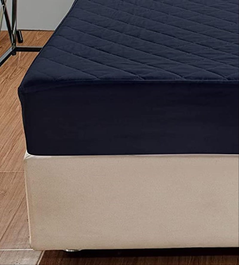 A CUBE LUXURY SOLUTIONS A Cube Luxury Solutions Waterproof 260 GSM Quilted Cotton Mattress ProtectorCover Bed Protector King Size 78X72 65 x 6 Feet Blue78X72  - Image 2