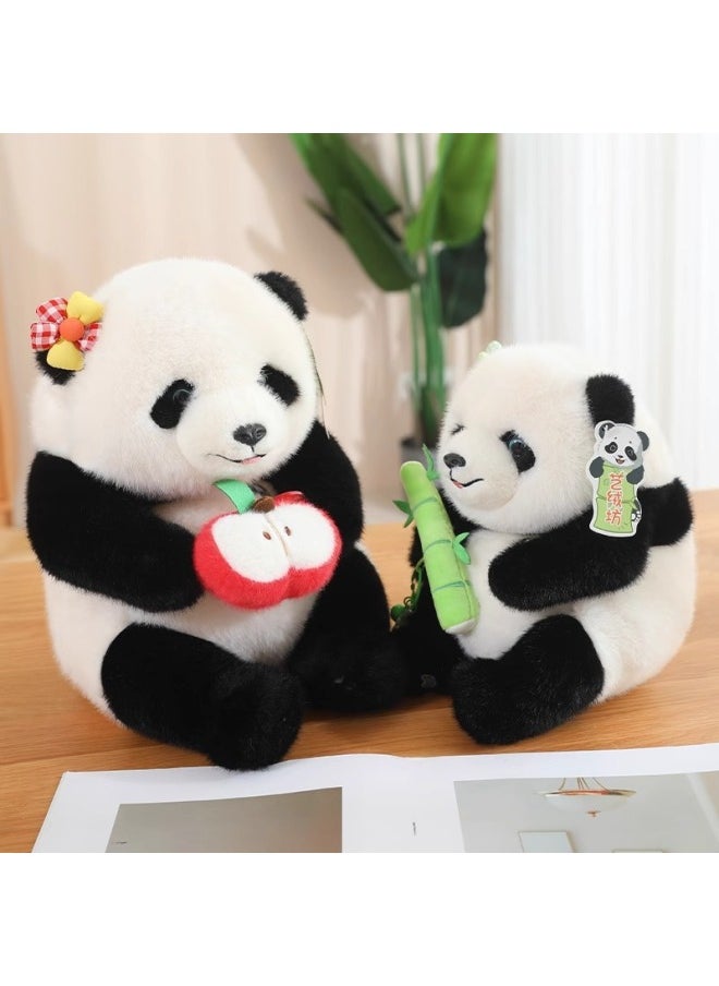 Art Velvet Workshop Little Panda Sweet Fruit Flower Plush Toy Giant Panda Backpack Doll Girls Gift-Color:Persimmon Ruyi-Height:Yi Rong Fang Sweet Fruit Hanhan Backpack [36cm]  - Image 4