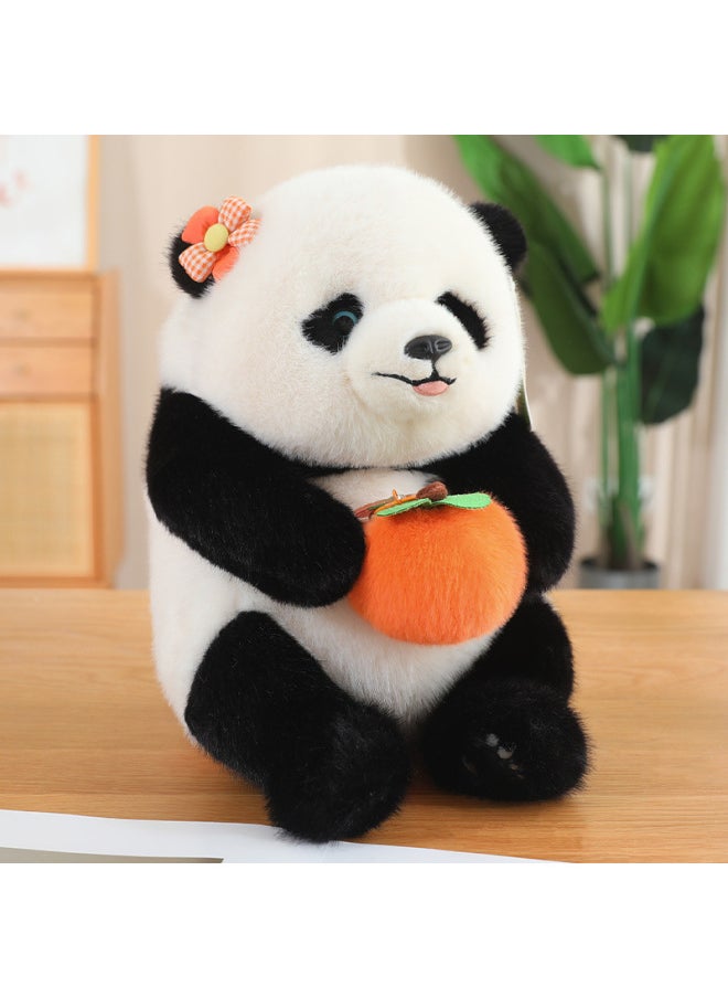 Art Velvet Workshop Little Panda Sweet Fruit Flower Plush Toy Giant Panda Backpack Doll Girls Gift-Color:Persimmon Ruyi-Height:Yi Rong Fang Sweet Fruit Hanhan Backpack [36cm]  - Image 1