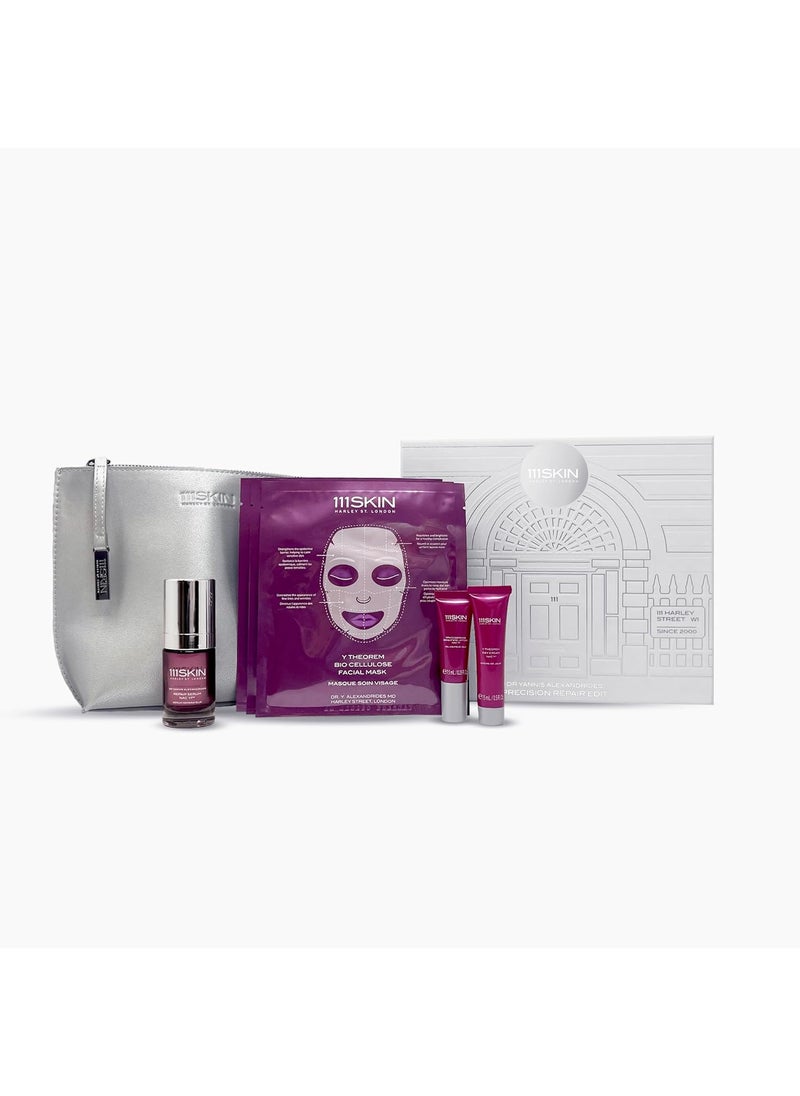 111SKIN 111Skin Precision Repair Edit Giftset, Includes Eye Lift Gel NAC Y2, Repair Serum NAC Y2, Day Cream NAC Y2 & Bio Cellulose Face Mask, Plump Skin & Fight Free Radical Damage, 7 Piece Set 