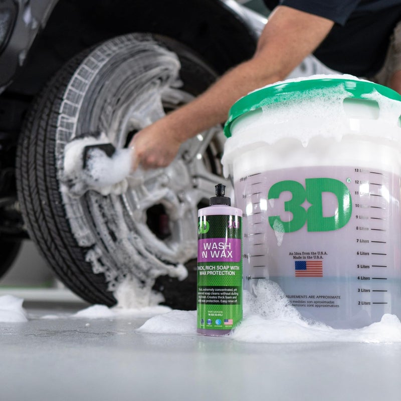 3D صابون غسيل السيارات Wash N Wax - متوازن الحموضة، سهل الشطف، صابون خالي من الخدوش مع حماية الشمع - 1 جالون - Image 5