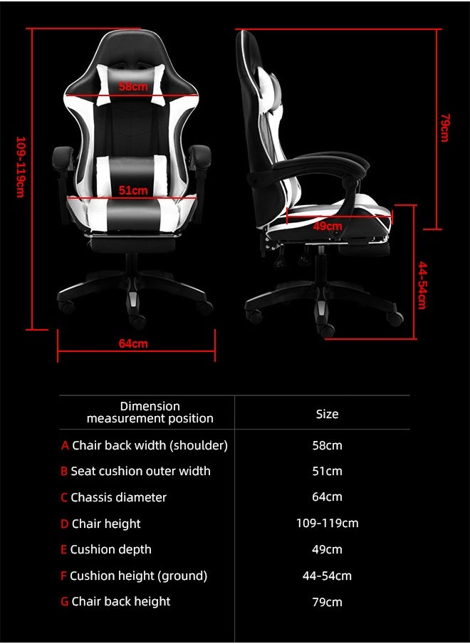Esports Gaming Chair Ergonomic Swivel Rolling High Back Leather Chair Suitable for Office and Esports Gaming