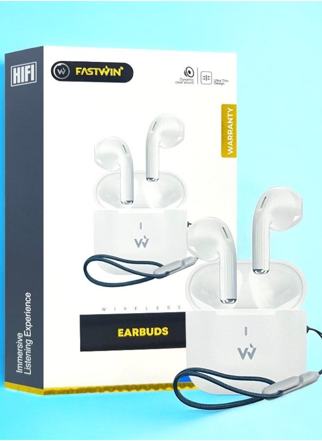 FASTWIN Original Bluetooth headset from Fastwin, a wireless Bluetooth headset that supports wireless charging, features clear sound and noise isolation, works on all mobile phones such as iPhone, Galaxy, Huawei  - Image 1