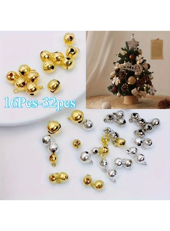 32 Pieces 0.71 inch Golden Christmas Water Drop Copper Bells with Clapper for Crafts Necklace Bracelet Pet Collar Musical Instrument Tree Ornament Gift Wrapping Decoration - Image 1