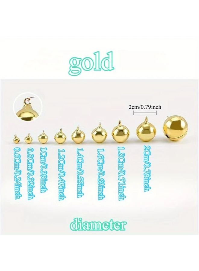 32 Pieces 0.71 inch Golden Christmas Water Drop Copper Bells with Clapper for Crafts Necklace Bracelet Pet Collar Musical Instrument Tree Ornament Gift Wrapping Decoration - Image 2