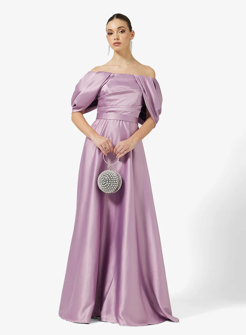 Namshi x Off Shoulder Draped A Line Dress