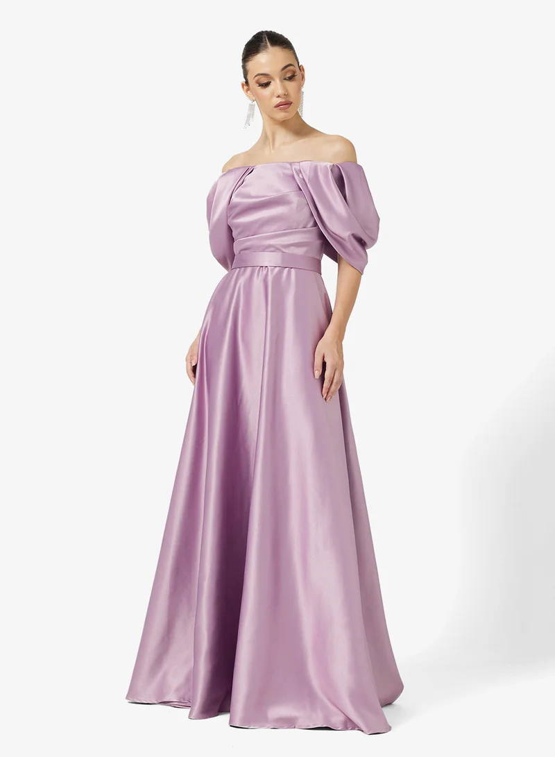 Namshi x Off Shoulder Draped A Line Dress