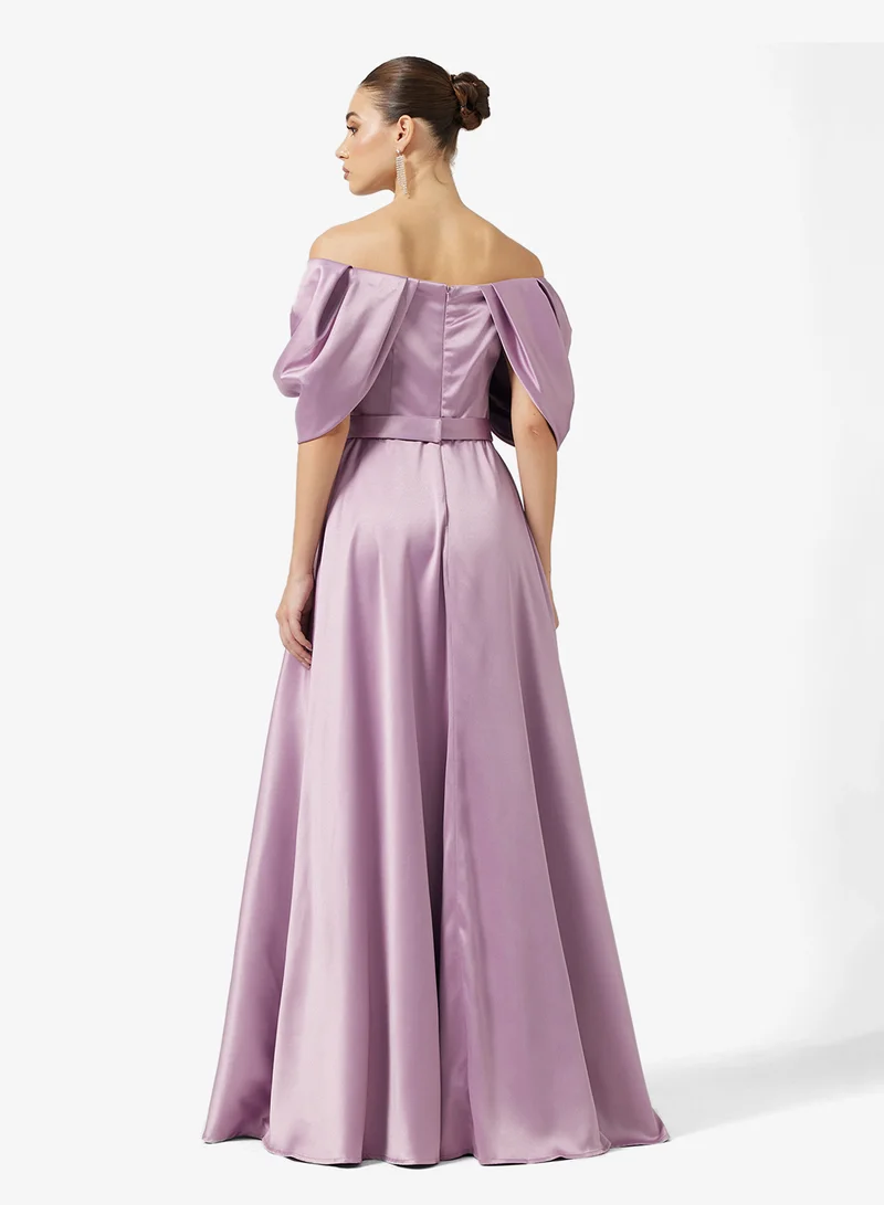 Namshi x Off Shoulder Draped A Line Dress