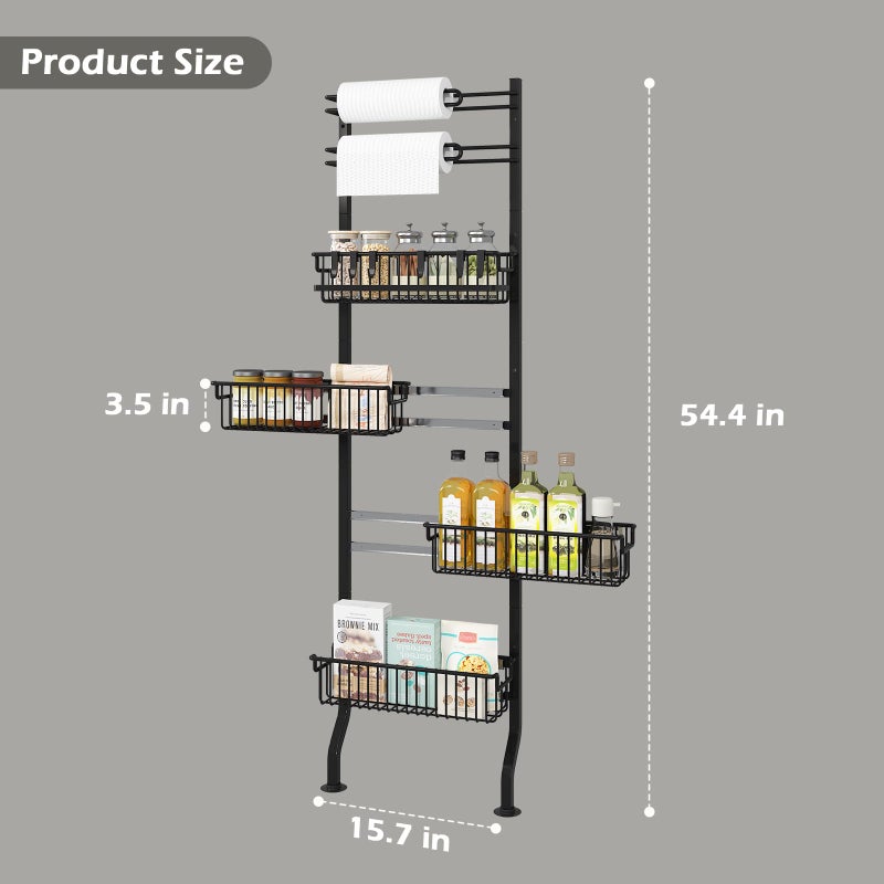 bukfen 6-Tier Slim Corner Shelf,Spice Rack Next to Fridge Slim,Narrow Storage Cabinet Organizer for Kitchen,Bathroom - Image 2