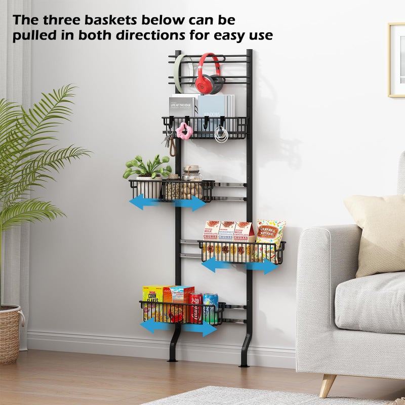 bukfen 6-Tier Slim Corner Shelf,Spice Rack Next to Fridge Slim,Narrow Storage Cabinet Organizer for Kitchen,Bathroom - Image 3