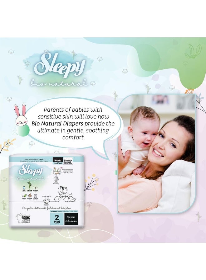 Sleepy Pack Of 68 Baby Bio Natural Premium Size 2 Diapers, 3 - 6 Kg  - Image 4