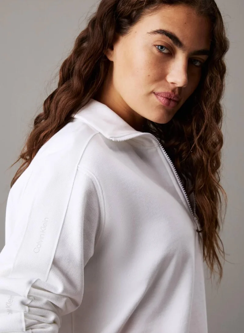 Calvin Klein Brilliant White Fleece Sweatshirt for Women | Best Price UAE
