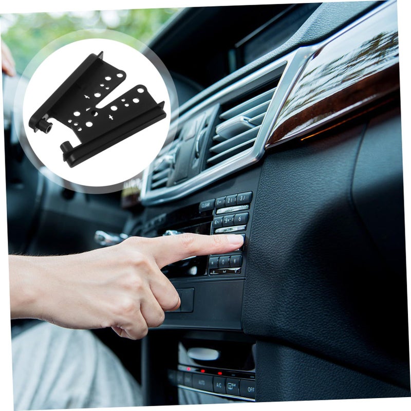 Car Radio Bracket Double Din Dash Install Kit Stereo Side Trims Trim Bezel Matte Black - Image 3