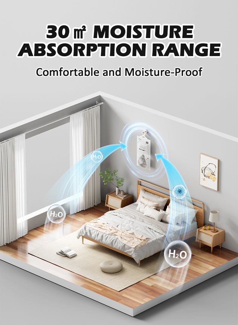 Moisture Absorber and Odor Eliminator Hanging Bags (150g-60Day/pack) - 10 Pack, Moisture Absorbers Packets Dehumidifier Bags for Closet, Hanging Humidity Absorber in Wardrobes, Bedrooms, Bathrooms