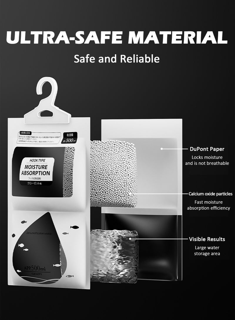 Moisture Absorber and Odor Eliminator Hanging Bags (150g-60Day/pack) - 10 Pack, Moisture Absorbers Packets Dehumidifier Bags for Closet, Hanging Humidity Absorber in Wardrobes, Bedrooms, Bathrooms