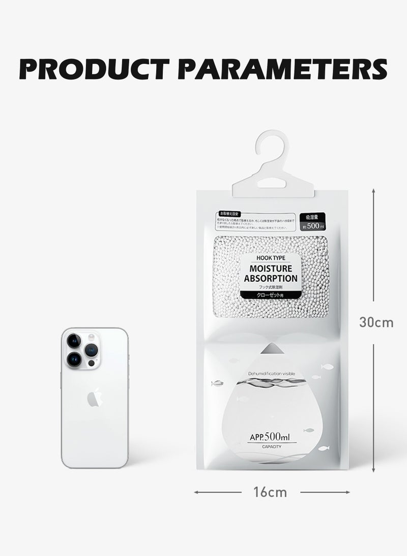 Moisture Absorber and Odor Eliminator Hanging Bags (150g-60Day/pack) - 10 Pack, Moisture Absorbers Packets Dehumidifier Bags for Closet, Hanging Humidity Absorber in Wardrobes, Bedrooms, Bathrooms