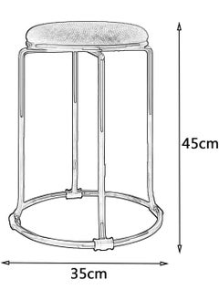 INDIAN DECOR INDIAN DECOR 45225 Stacking ChairsStools Home Stainless Steel Dining Stool Round Stool Living Room Metal Sofa Stool Shoe Changing Stool Makeup Stool 45CM Pack of 1Biege  - Image 2
