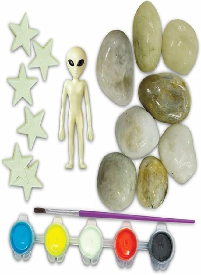 4M Kidzmaker Glow In The Dark Space Rock Painting, Multicolor
