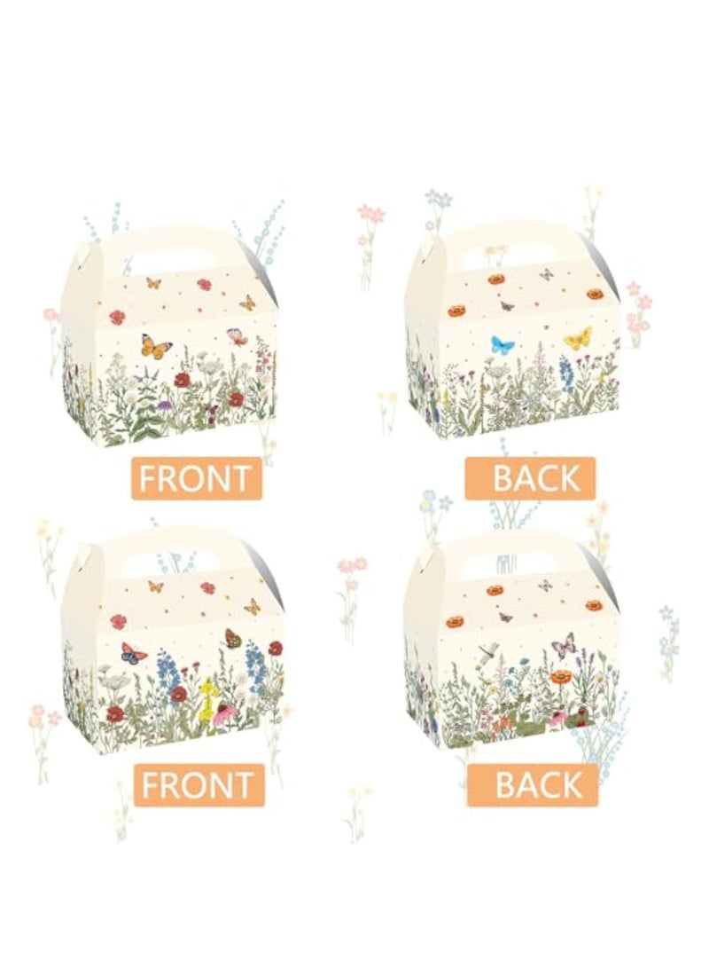 Zikra 24 Pack Wild Flora Party Favor Treat Boxes, Collapsible Gift Box, Graduation Candy Boxes, Watercolor Floral Print Party Goodie Candy Treat Present Boxes for Wedding Birthday Party Baby Shower Supplies - Image 2