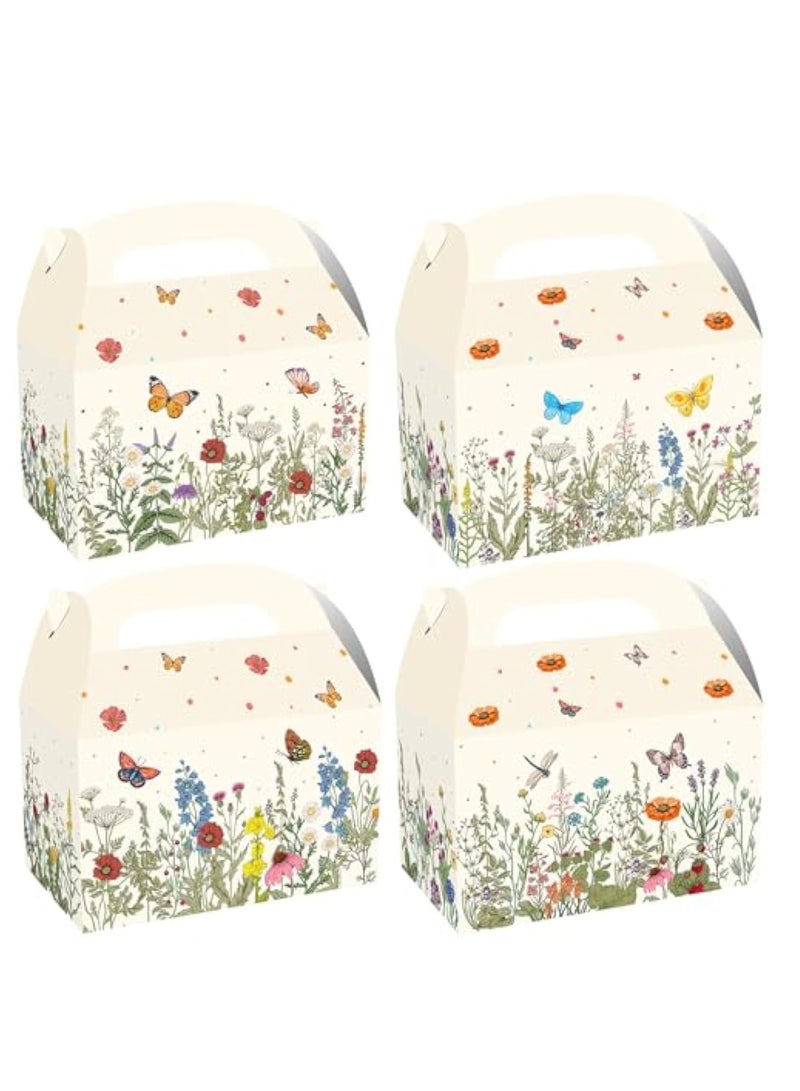 Zikra 24 Pack Wild Flora Party Favor Treat Boxes, Collapsible Gift Box, Graduation Candy Boxes, Watercolor Floral Print Party Goodie Candy Treat Present Boxes for Wedding Birthday Party Baby Shower Supplies - Image 1