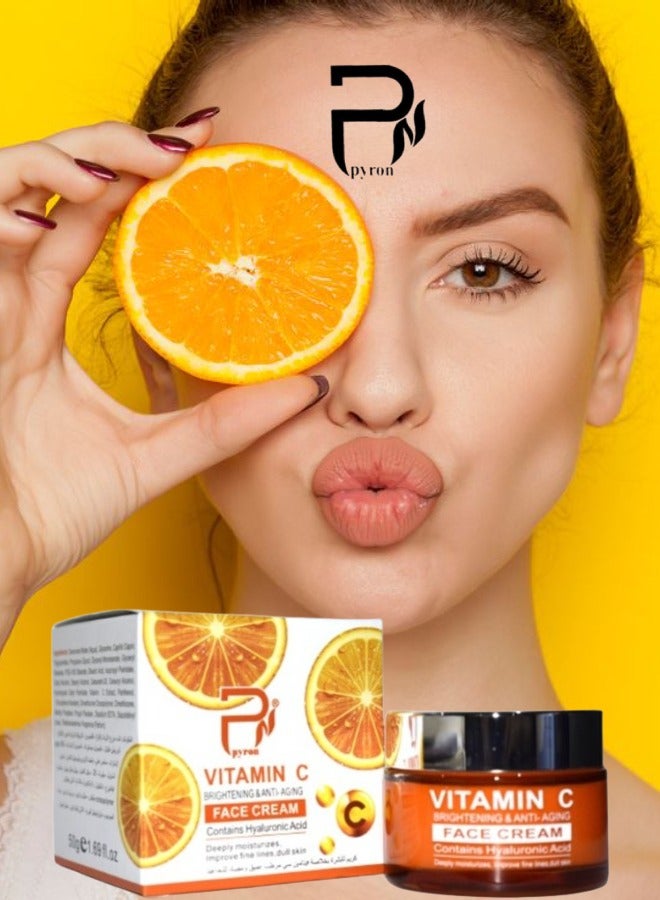 بيرون كريم فيتامين سي لتفتيح البشرة ومضاد للشيخوخة 50جرام - Image 1