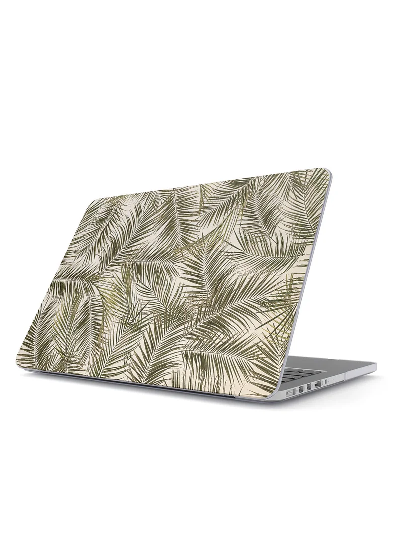 BURGA Protective Premium Hard Case Cover For Apple MacBook Pro 16 Inch Model A2780 2023 with Retina Display Touch ID Printed Design Hard Shell Laptop Case, Green Palm Leaves Leaf Tropical