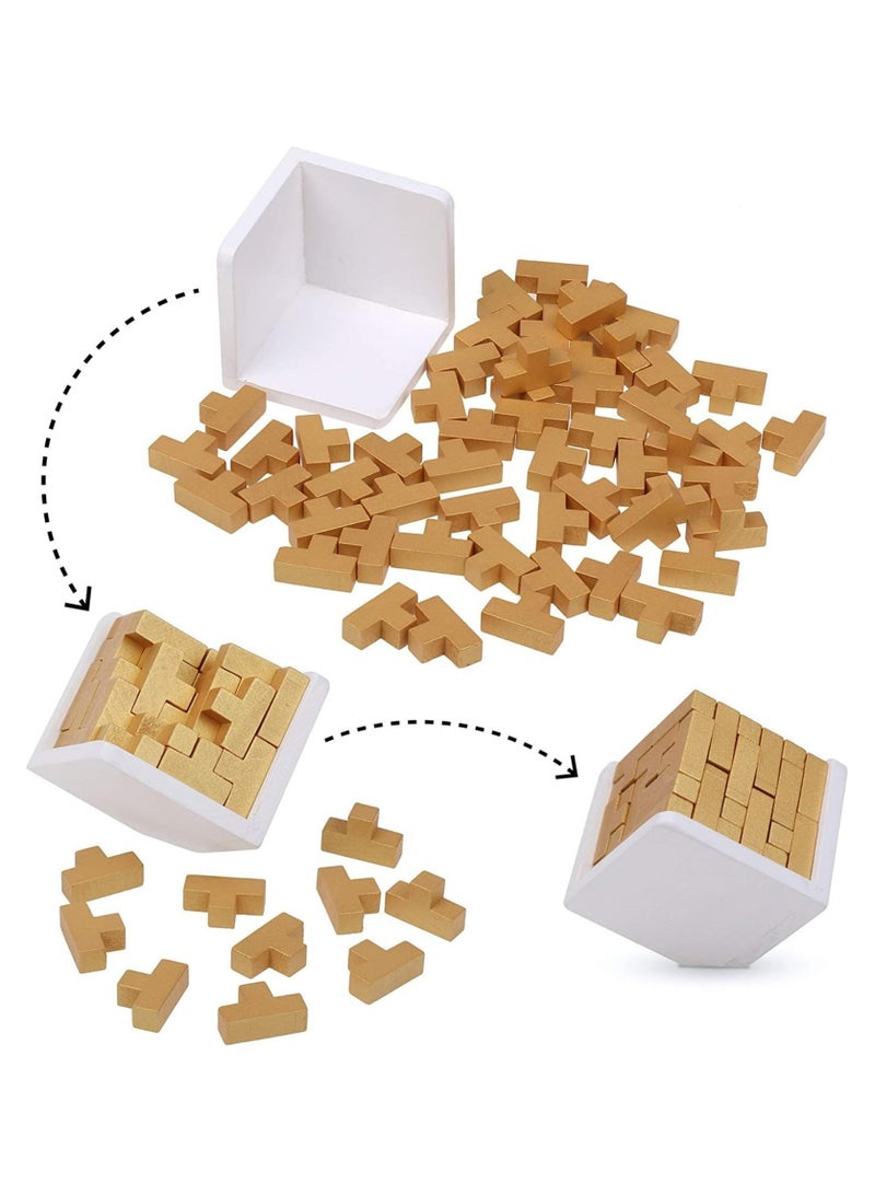 CMGTYYD. لعبة ألغاز ألعاب الدماغ الخشبية ثلاثية الأبعاد الأصلية ثلاثية الأبعاد، قطع عبقرية لبناء المهارات على شكل حرف T. لعبة تعليمية للأطفال والكبار. ألغاز مكتب الهدايا - Image 4