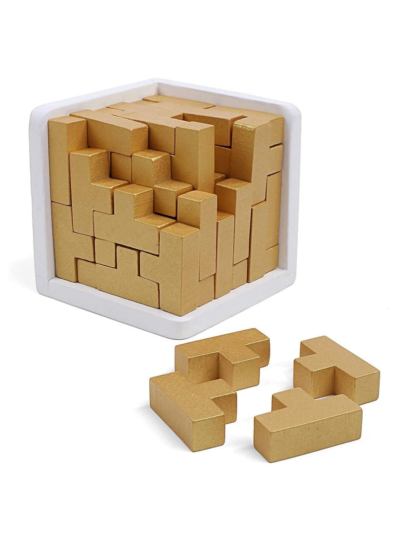 CMGTYYD. لعبة ألغاز ألعاب الدماغ الخشبية ثلاثية الأبعاد الأصلية ثلاثية الأبعاد، قطع عبقرية لبناء المهارات على شكل حرف T. لعبة تعليمية للأطفال والكبار. ألغاز مكتب الهدايا - Image 1