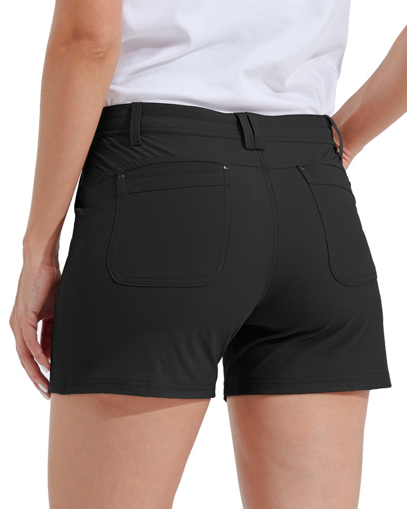 Willit Women's Golf Hiking Shorts Quick Dry Athletic Casual Summer Shorts with Pockets 4.5 in Black 18 - Image 4