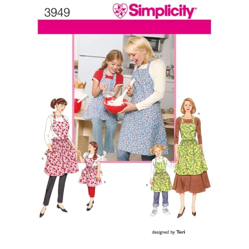 Simplicity Child and Adult Matching Apron Sewing Patterns, Sizes S-L - Image 1