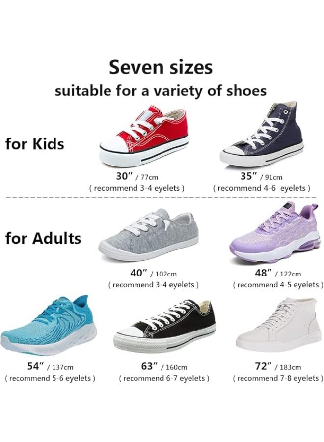 4 أزواج من أربطة الأحذية المسطحة 8 مم للأحذية الرياضية، أربطة للأحذية الرياضية والأحذية الجري وحبال البوت (أبيض) - Image 4