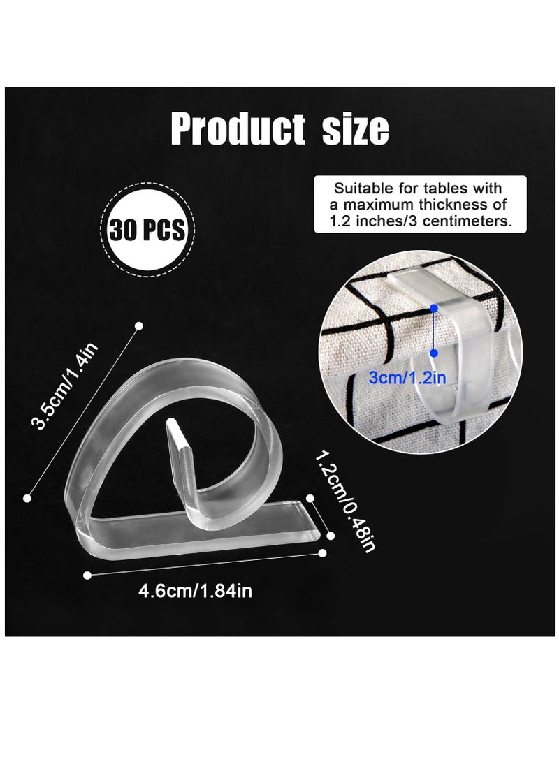 Excefore 30pcs Transparent Plastic Table Cloth Clips, Clear Tablecloth Clips Table Cloth Fixing Table Cloth Holder Clips Picnic Tablecloth Clamps for Indoor Outdoor Home Camping Picnic - Image 2