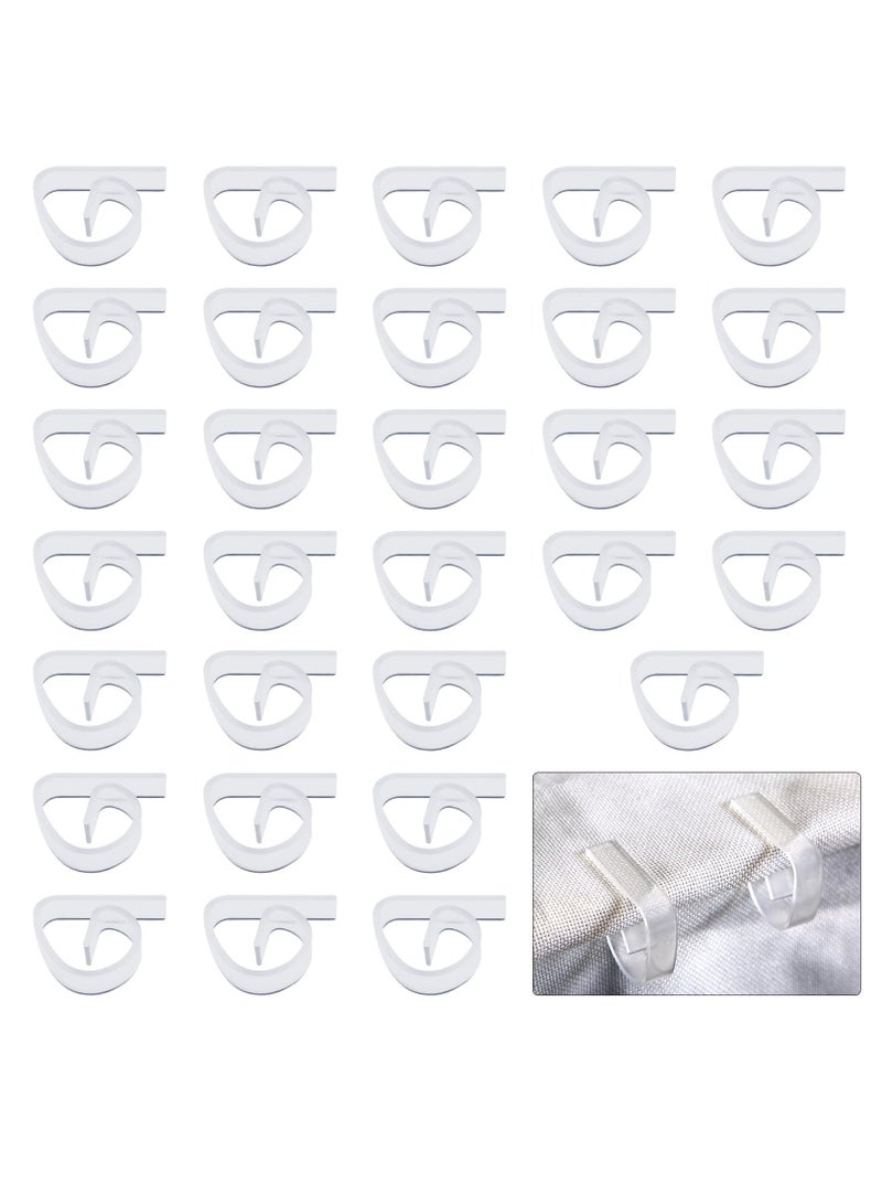 Excefore 30pcs Transparent Plastic Table Cloth Clips, Clear Tablecloth Clips Table Cloth Fixing Table Cloth Holder Clips Picnic Tablecloth Clamps for Indoor Outdoor Home Camping Picnic - Image 1